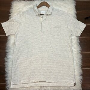 Billy Reid Shirt Polo Mens XXL Cream Heather Knit Preppy Academia Quiet Luxury